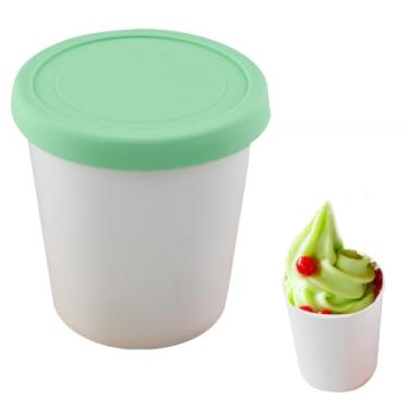 Imagem de Recipientes de sorvete | Recipiente de sobremesa congelada à prova de vazamento com tampas | Recipiente de freezer para sorvete caseiro, sopa, comida, iogurte, capacidade de 0,9 qt