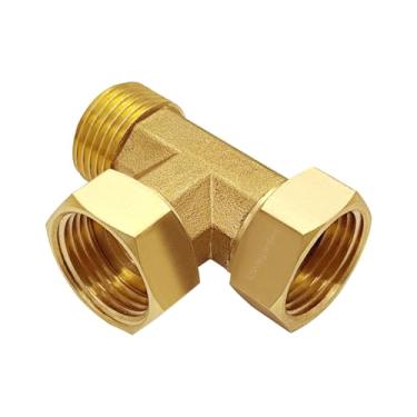 Imagem de Lovegarden Adaptador de mangueira de jardim 3/10.2 cm GHT fêmea x fêmea x macho conector de mangueira de latão giratório para torneira RV limpeza de rega ao ar livre