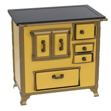 Imagem de Fogão a Lenha GII N 1 Renaissance Premium Amarelo Saida Esquerda