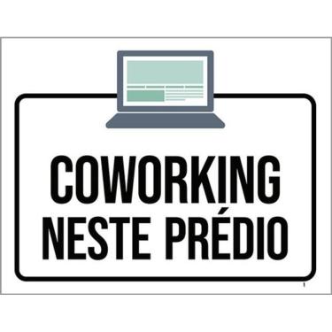Imagem de Kit 3 Placas Coworking Neste Prédio Desenho