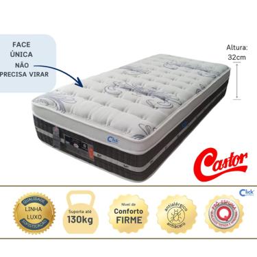 Imagem de Colchão Castor Solteiro 88x188x32 cm Tecnopedic One Face – Alto Padrão, Suporte até 130 kg
