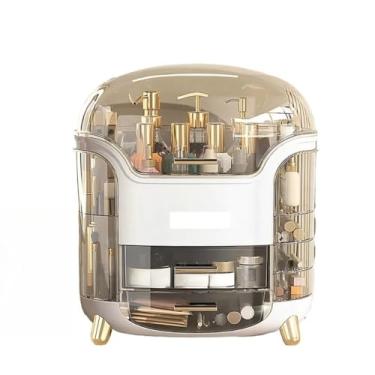 Imagem de Porta Maquiagem Objeto Organizador De Perfumes Cosméticos Tampa Transparente(Verde Claro)