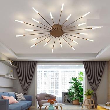 Imagem de Lustre de teto moderno com LED, design de fogos de artifício, criativo, para quarto, sala de estar, hall de entrada, escritório, quarto infantil, iluminação interna, luzes decorativas (doura