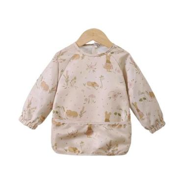 Imagem de Babador Super Macio Impermeável Para Bebês Com Mangas Longas, Estilo D