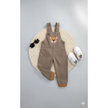 Imagem de Macacão Jardineira Infantil Masculino Sarja Bordado menino  macacão Sa