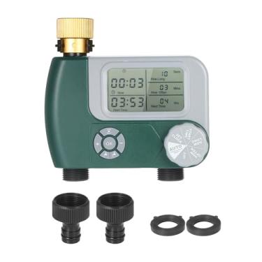 Imagem de aqxreight Temporizador de Torneira de Mangueira Digital Programável Ao Ar Livre Operado por Bateria de Aspersão de Irrigação Automática Controlador de Irrigação Com 2 Saídas para Plantas de Jardim