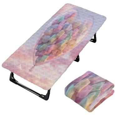 Imagem de Burbuja Lençol de berço de balão de coração para crianças, lençol de cochilo acolchoado portátil com elástico para meninas e meninos, lavável na máquina, 63,5 x 127 cm