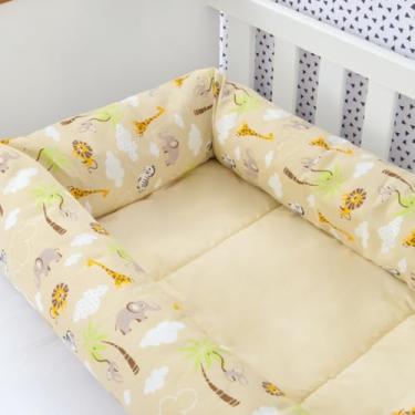 Imagem de Caminha Pet Retangular Cama Lavável Confortável Cachorro Gato Fibra Silicone Estampas(Safári Palha)