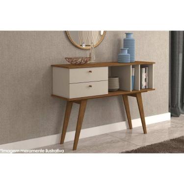 Imagem de Aparador De Sala Jantar Elis 2 Gavetas 3 Nichos Savana C/ Off White - Cimol