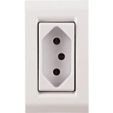 Imagem de Conjunto Para Móvel 1 Tomada 2p+t 10 A Tramontina Liz Branca