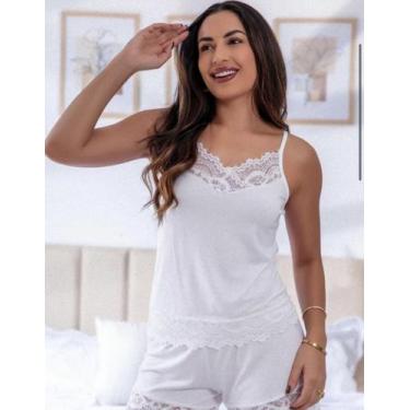 Imagem de Short doll em visco lycra sem bojo branco P, M, G, GG - Del Valle