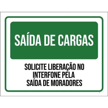 Imagem de Placa Acm Saída Cargas Liberação No Interfone 18X23