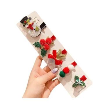 Imagem de Conjunto De Presilhas De Cabelo De Natal, 5 Peças, Acessórios Para Fra