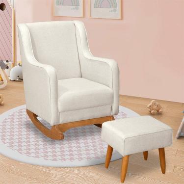 Imagem de Poltrona Amamentacao Aquila Com Puff Movellu Home