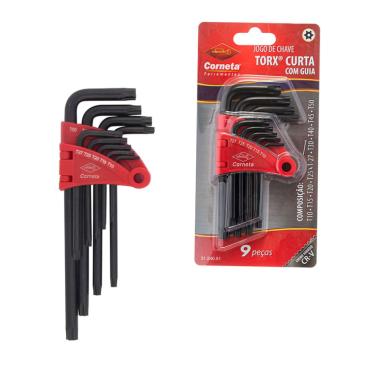 Imagem de Torx Curta Guia T10-T50 Jogo 9 Peças Corneta