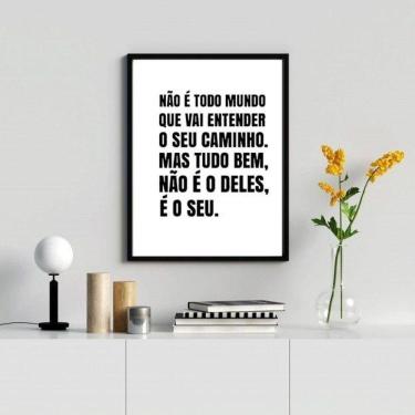 Imagem de Quadro Decorativo Caminho É Teu 33x24cm - Madeira Preta