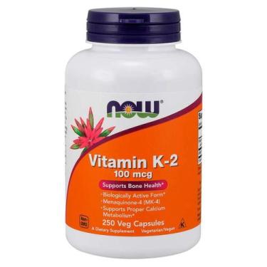Imagem de Vitamina K2 100mcg (250 Vcaps) Now Foods, Suplemento Alimentar, -