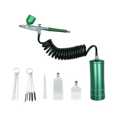 Imagem de Kit De Pintura Com Aerógrafo Mini Portátil Com Compressor Para Arte Em