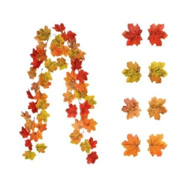 Imagem de Guirlanda De Folhas De Bordo De Outono Artificial Para Decoração De Ca