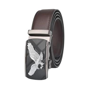 Imagem de Cinto Masculino De Couro Genuíno Estilo Águia Com Fivela Automática Aj