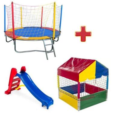 Imagem de Cama elástica/ Pula Pula/ Trampolim 2,30 m Nacional Premium + Piscina 