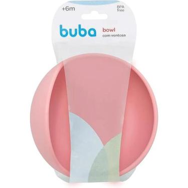 Imagem de Tigela em Silicone com Ventosa Buba Rosa +6M 350ml