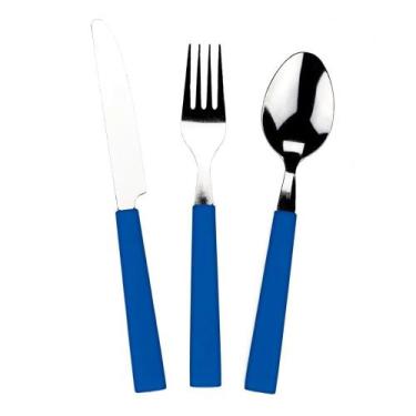 Imagem de Faqueiro Le Pequim em Inox com Cabo Azul 12 Peças - TAG, UNICA