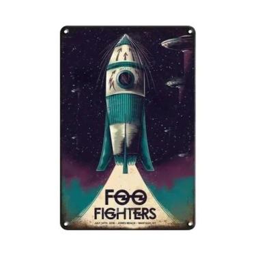 Imagem de Placa De Metal Retrô De Banda De Rock Para Decoração De Parede De Bar,