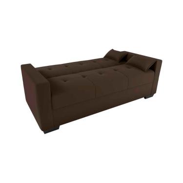Imagem de Sofá Cama 3 Lugares Reclinável Casal Premium 2,03 Larg Lavinia Matrix Suede Marrom