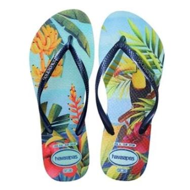 Imagem de Chinelo Havaianas Slim Tropical - Azul-Feminino