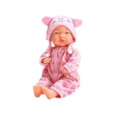 Imagem de Boneca Sophie Ninar Rosa 33 Cm Com Chupeta Pratinho Colher E Mamadeira