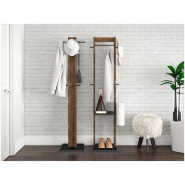 Imagem de Cabideiro Mancebo Tecno Mobili, Nogal e Preto