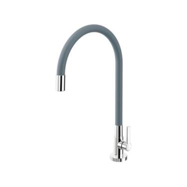 Imagem de Torneira Para Cozinha Mesa Docol Galiflex Cinza/cr 966963, Cromado e C