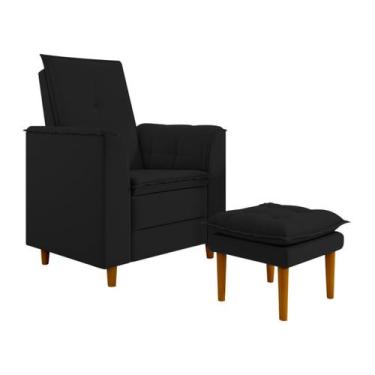 Imagem de Poltrona de Amamentação Suede com Puff e Pé Palito Bebê Eva - Isa Esto