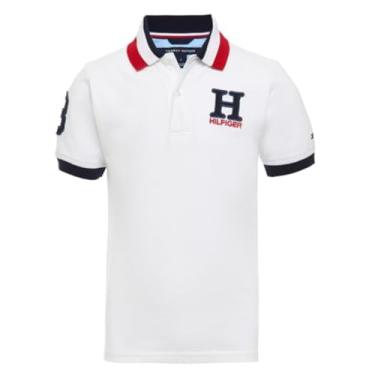 Imagem de Tommy Hilfiger Camisa polo de manga curta para meninos, Branco, 5