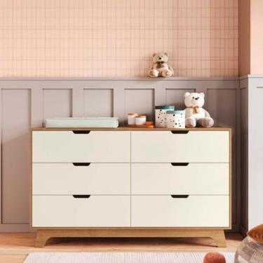Imagem de Cômoda para Quarto Infantil 6 Gavetas 100% Mdf Alice Yescasa