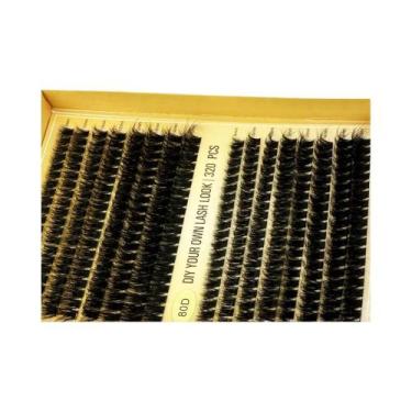 Imagem de Cílios Postiços Em Tufos Fluffy 60D 80D 100D 8-16mm 320 Para Aplicação