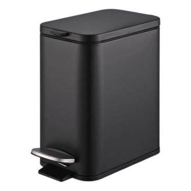 Imagem de Lixeira Banheiro 5l Preto Fosco Inox 29x14cm Pedal