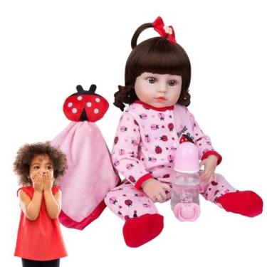 Imagem de Bebê Reborn Boneca Macia Realista Girl Grande Realista Menina 45cm Com