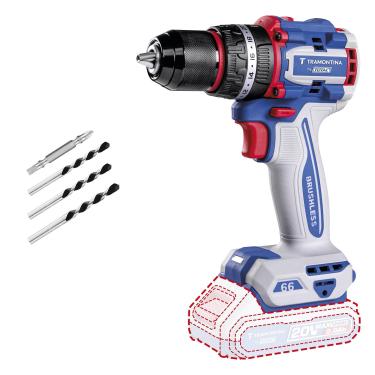 Imagem de Parafusadeira Furadeira de Impacto Tramontina by TOTAL 20V Brushless 66 N.m Mandril 1/2"