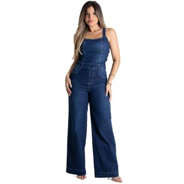 Imagem de Macacão Jeans Sawary - 281378 - Azul médio 40-Feminino