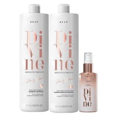 Imagem de Kit Braé Divine - Shampoo 1L + Condicionador 1L + Sérum 60ml - Braé Ha