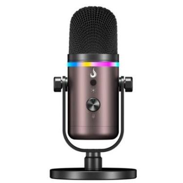 Imagem de Microfone Gamer De Mesa Rise Mode Elite 09, RGB, USB-C, Preto e Ocre - RM-ME-09-BOC-Unissex