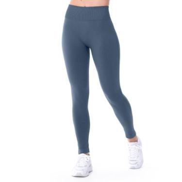 Imagem de Calça Legging Fitness Jacquard Azul Índigo Escuro Zee Rucci, GG