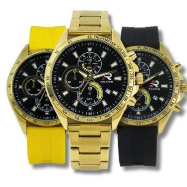 Imagem de Relógio Cronógrafo Masculino Roaris Analógico RR00002 Dourado e Preto-Masculino
