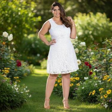 Imagem de Vestido Plus Size 44 Renda Noiva Festa Formatura Aniversario - Bella F