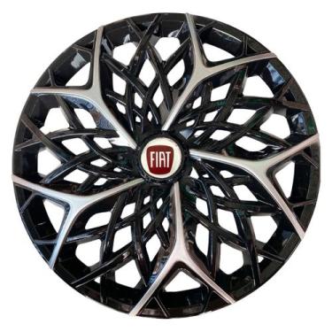 Imagem de Calota esportiva aro 13 moove black silver + emblema resinado fiat ver