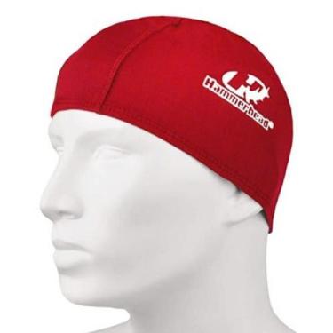 Imagem de Touca de Natação de Tecido Helanca Piscina Hammerhead, Único, Vermelho