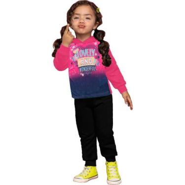 Imagem de Conjunto Moletom Infantil Atacado Calça Inverno Menina 2 A 8 - anjo da