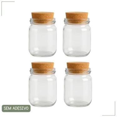 Imagem de Potes de Vidro 200 ml Tempero Doces Geleias Mel - Morato Decor, 4 Pote